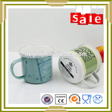 Enamelware tube cup japan for drinking with SS rim